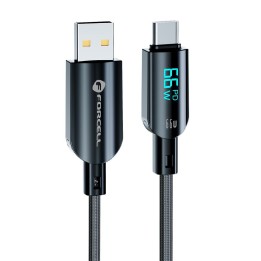 Кабель USB-A – USB-C Forcell F-Energy QC4.0 PD 3A 66W Digital 1,2 m C272 чорний
