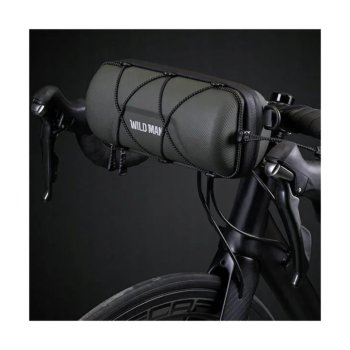WILDMAN pannier bag bike for the steering wheel for zipper 2L GD7X green