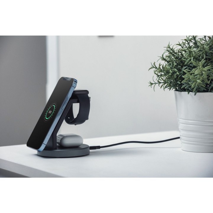 FORCELL wireless charger Qi 3-in-1 15W Solid Mag Charger compatible with MagSafe black