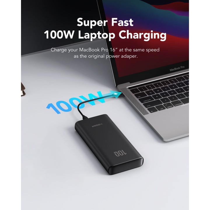 Powerbank Veger T100 (W2032C-100) PD QC3.0 5A 100W 20000 mAh czarny 0INT