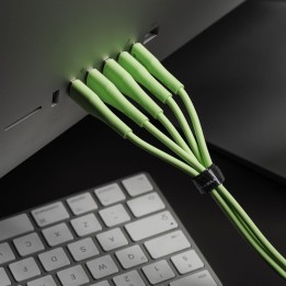 Cable USB A for Lightning Forcell F-Energy 2,4A 12W Silicone 1 m C343 green