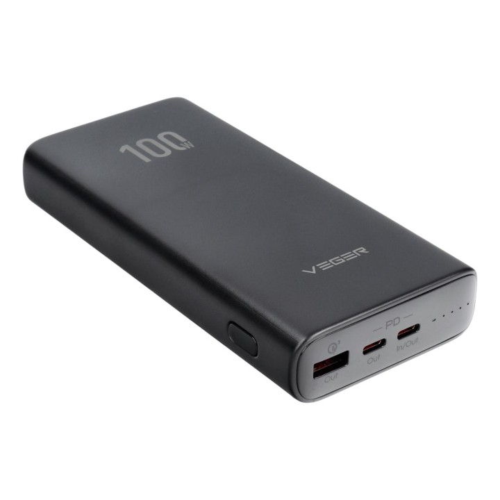 Повербанк Veger T100 (W2032C-100) PD QC3.0 5A 100W 20000 mAh чорний 0INT
