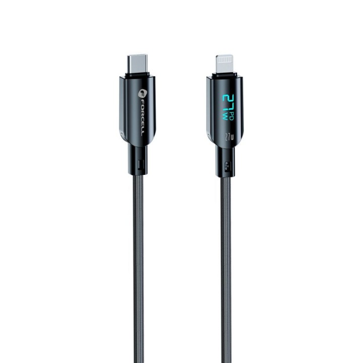 Cable USB C to Lightning Forcell F-Energy PD 3A 27W Digital 1,2 m C276 black