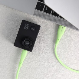 Cable USB A for Micro USB Forcell F-Energy QC3.0 2,4A 18W Silicone 1 m C341 green