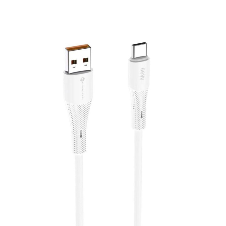 Кабель USB-A – USB-C Forcell F-Energy QC4.0 3A 66W Silicone 1 m C342 белый