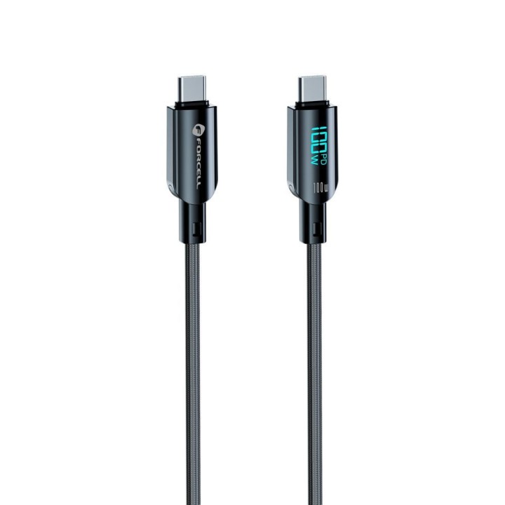 Кабель USB C — USB C Forcell F-Energy QC4.0 PD 5A 100W Digital 1,2 m C277 чорний