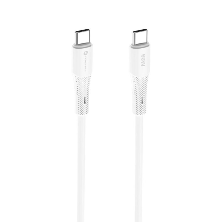 Кабель USB C — USB C Forcell F-Energy QC4.0 PD 3A 60W Silicone 1 m C344 білий
