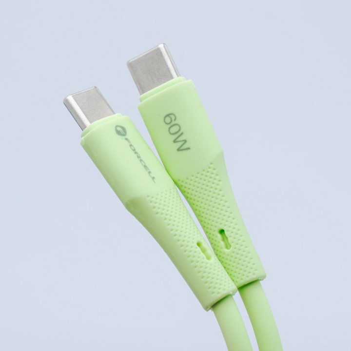 Кабель USB-C – USB-C Forcell F-Energy QC4.0 PD 3A 60W Silicone 1 m C344 зелений
