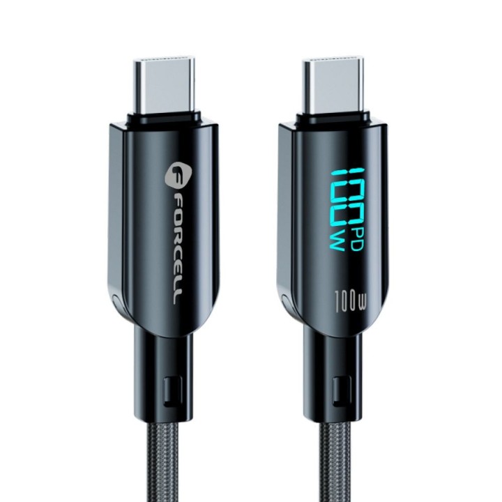 Кабель USB C — USB C Forcell F-Energy QC4.0 PD 5A 100W Digital 1,2 m C277 чорний