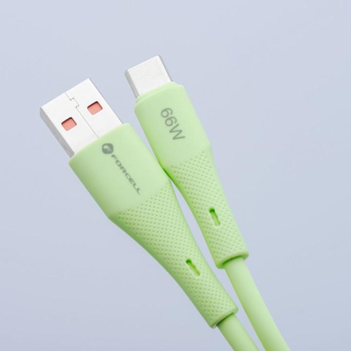 Кабель USB-A – USB-C Forcell F-Energy QC4.0 3A 66W Silicone 1 m C342 зеленый