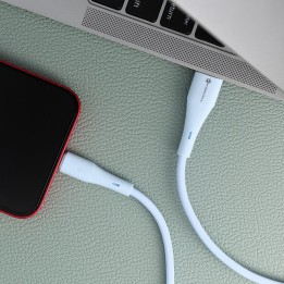 Кабель USB A для Lightning Forcell F-Energy 2,4A 12W Silicone 1 m C343 синий