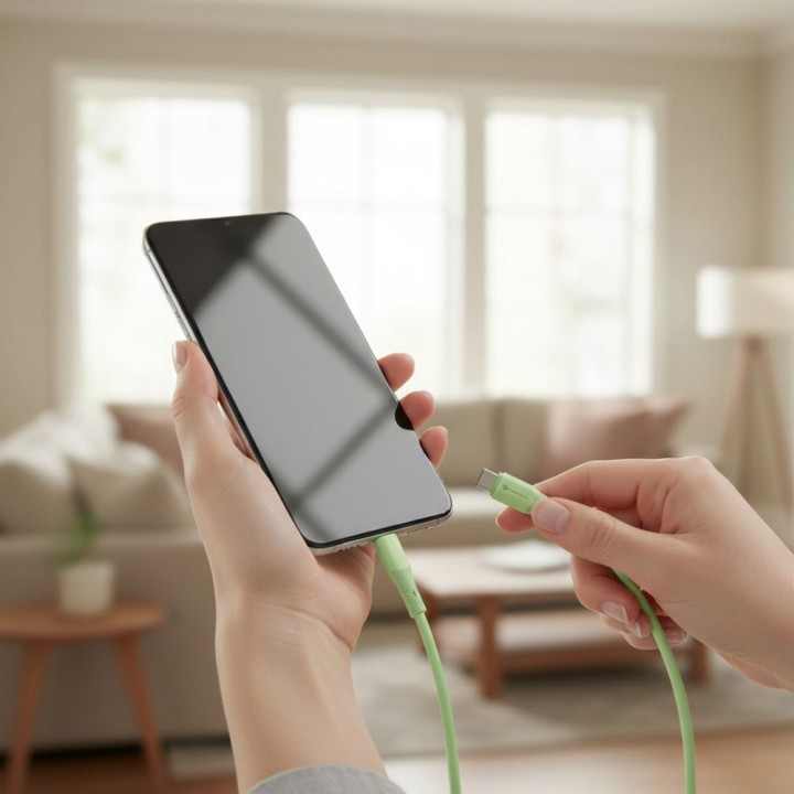Kabel USB C do USB C Forcell F-Energy QC4.0 PD 3A 60W Silicone 1 m C344 zielony