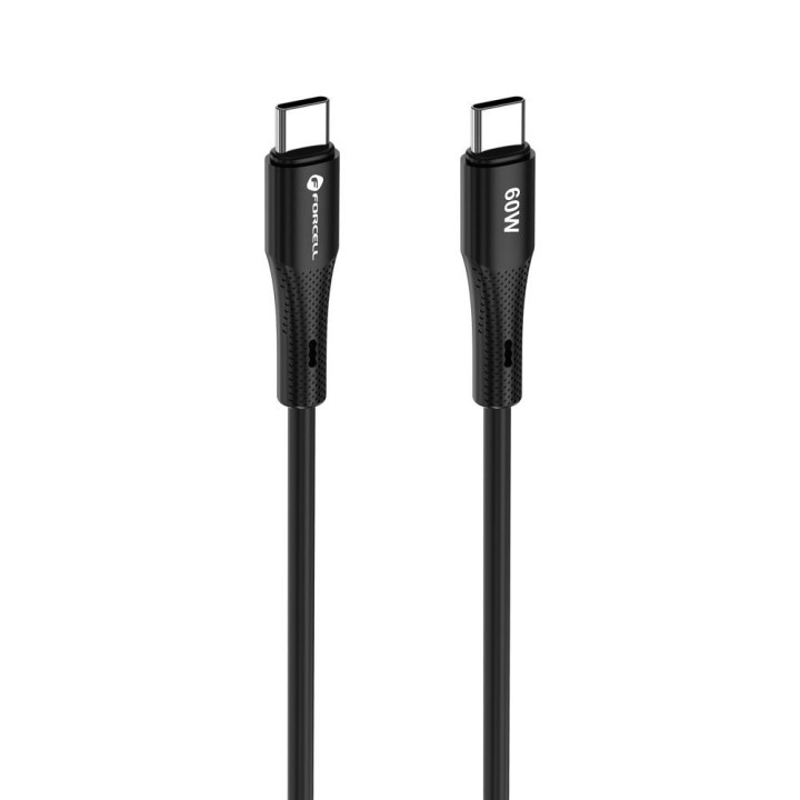 Кабель USB C — USB C Forcell F-Energy QC4.0 PD 3A 60W Silicone 1 m C344 чорний