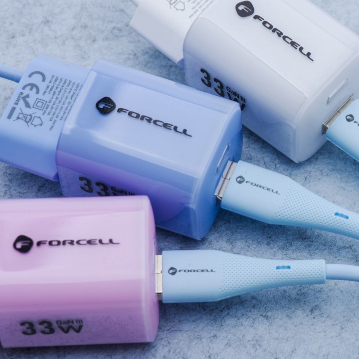 Кабель USB A — Lightning Forcell F-Energy 2,4A 12W Silicone 1 m C343 синій