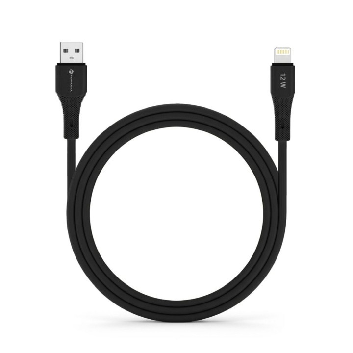 Cable USB A for Lightning Forcell F-Energy 2,4A 12W Silicone 1 m C343 black