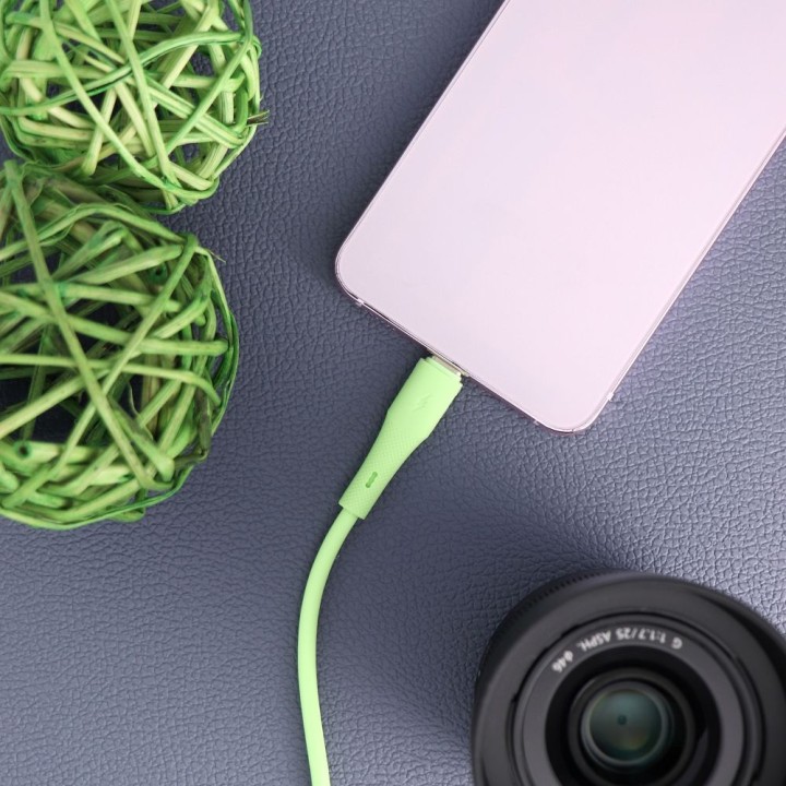 Кабель USB-C – USB-C Forcell F-Energy QC4.0 PD 3A 60W Silicone 1 m C344 зелений