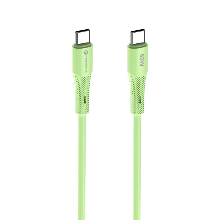 Кабель USB-C – USB-C Forcell F-Energy QC4.0 PD 3A 60W Silicone 1 m C344 зелений