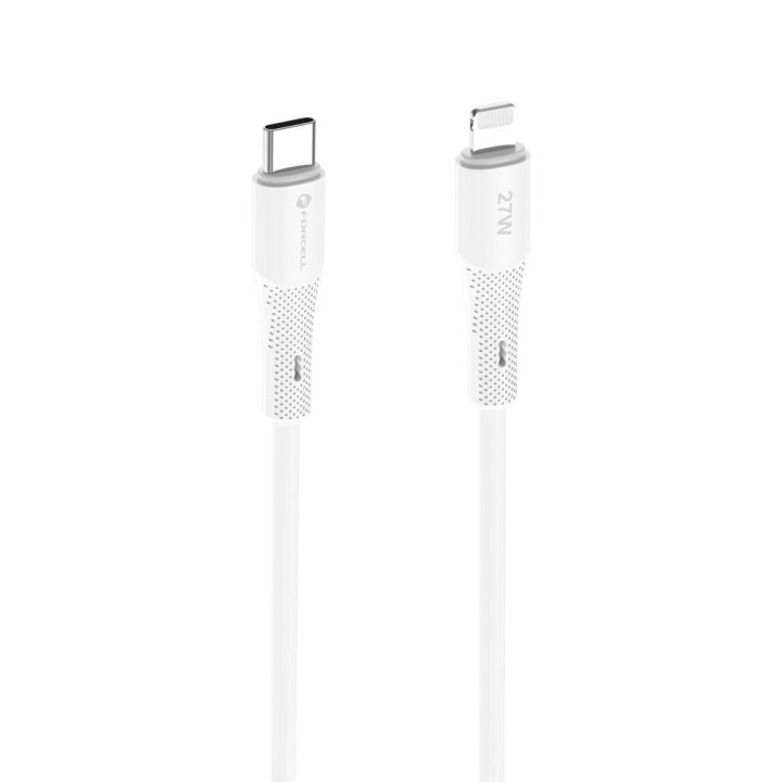 Cable USB C to Lightning Forcell F-Energy PD 3A 27W Silicone 1 m C346 white