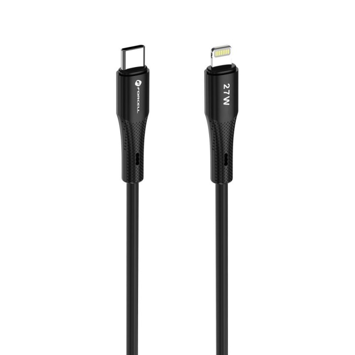 Кабель USB-C – Lightning Forcell F-Energy PD 3A 27W Silicone 1 m C346 черный
