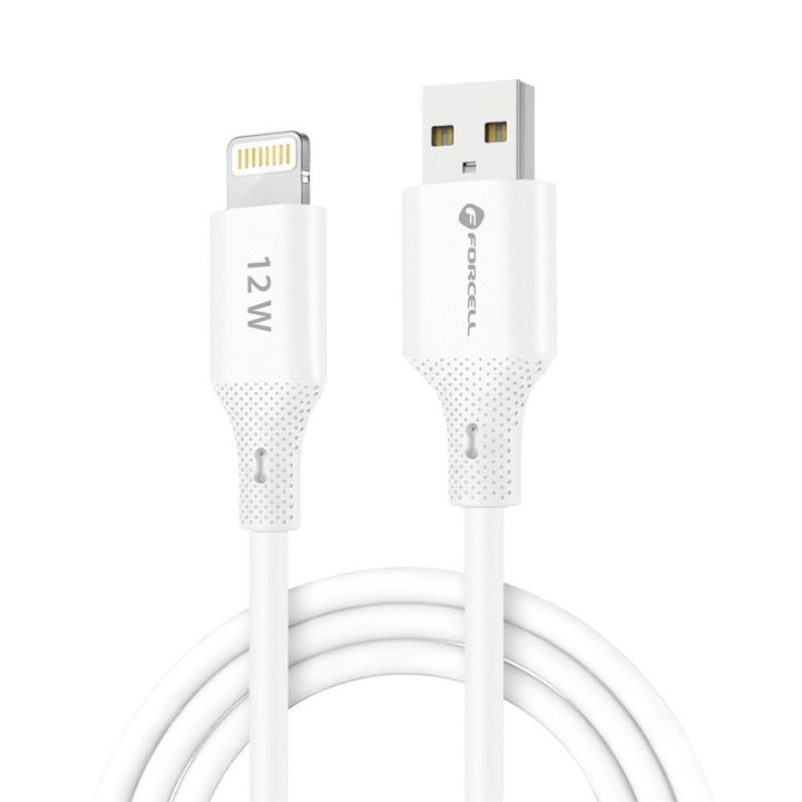 Кабель USB A — Lightning Forcell F-Energy 2,4A 12W Silicone 1 m C343 белый