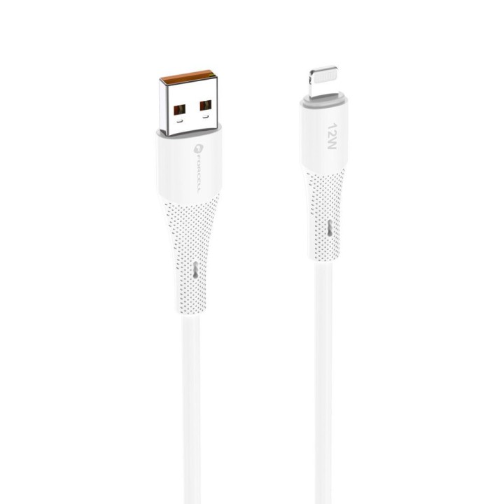 Кабель USB A — Lightning Forcell F-Energy 2,4A 12W Silicone 1 m C343 білий