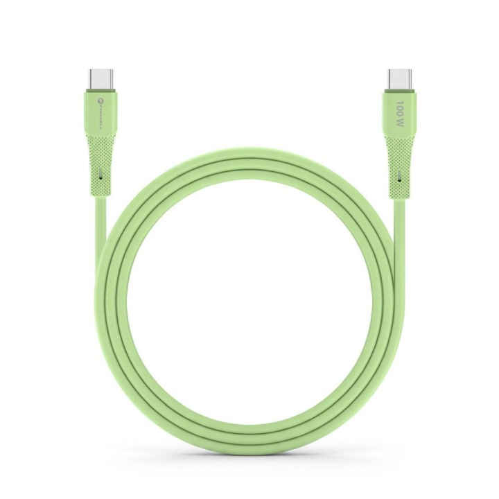USB-C to USB-C cable Forcell F-Energy QC4.0 PD 5A 100W Silicone 1 m C347 green
