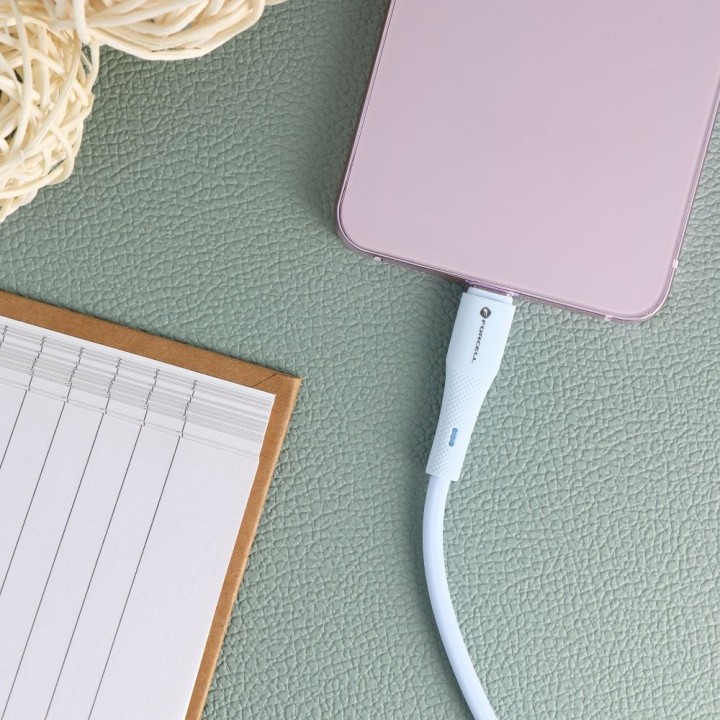 Кабель USB A — Lightning Forcell F-Energy 2,4A 12W Silicone 1 m C343 синій