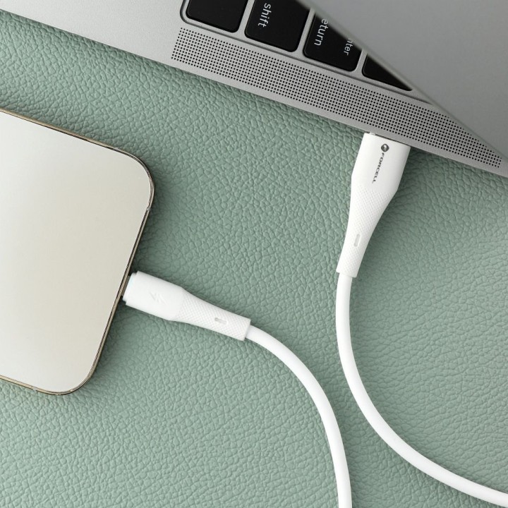 Кабель USB A — Lightning Forcell F-Energy 2,4A 12W Silicone 1 m C343 белый