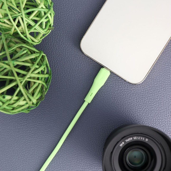 USB-C to Lightning cable Forcell F-Energy PD 3A 27W Silicone 1 m C346 green
