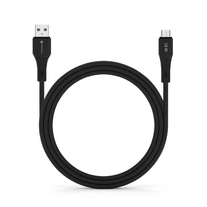 Кабель USB A — Micro USB Forcell F-Energy QC3.0 2,4A 18W Silicone 1 m C341 чорний