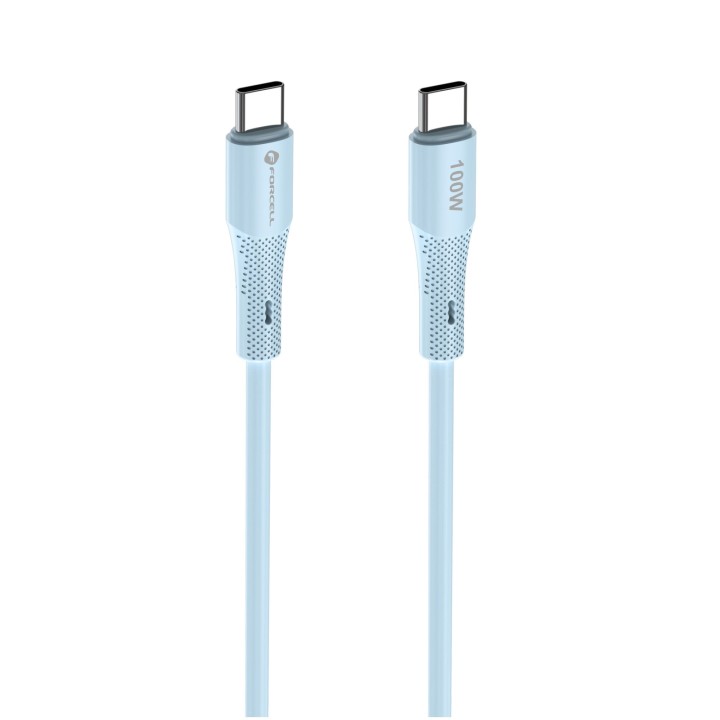 USB-C to USB-C cable Forcell F-Energy QC4.0 PD 5A 100W Silicone 1 m C347 blue
