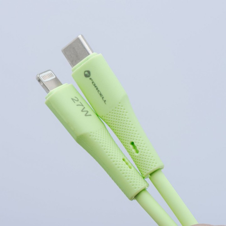 Кабель USB-C – Lightning Forcell F-Energy PD 3A 27W Silicone 1 m C346 зеленый