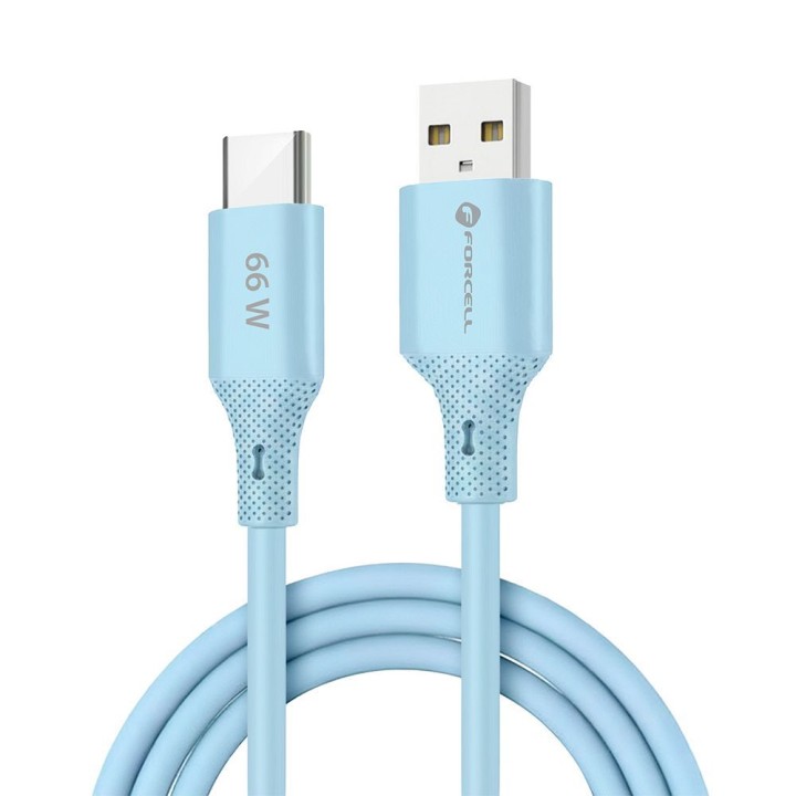 Кабель USB-A – USB-C Forcell F-Energy QC4.0 3A 66W Silicone 1 m C342 синий
