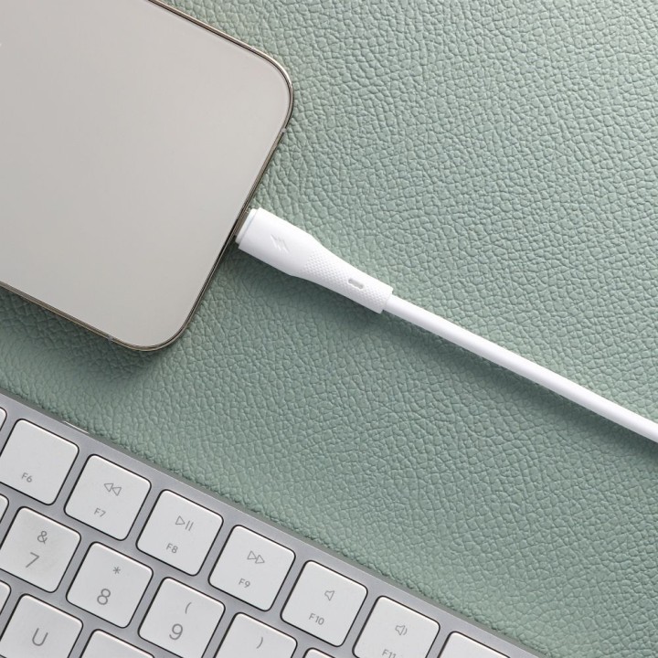 Кабель USB A — Lightning Forcell F-Energy 2,4A 12W Silicone 1 m C343 белый