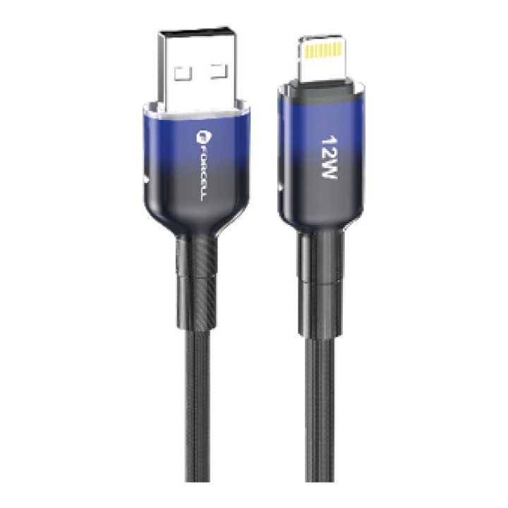 Кабель USB A для Lightning Forcell F-Energy 2,4A 12W Gradient 1 m C353 чорний 0INT