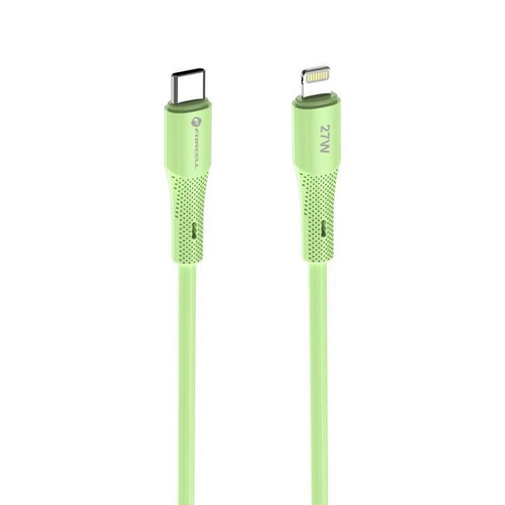 USB-C to Lightning cable Forcell F-Energy PD 3A 27W Silicone 1 m C346 green