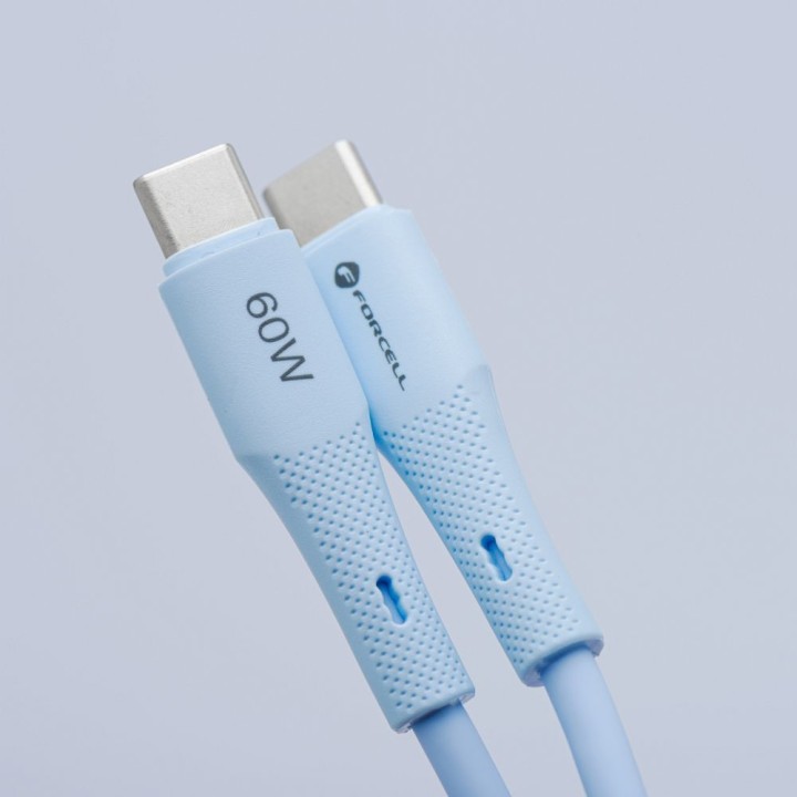 Кабель USB-C – USB-C Forcell F-Energy QC4.0 PD 5A 100W Silicone 1 m C347 синий