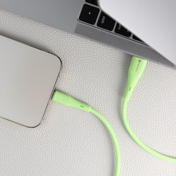Кабель USB A — Lightning Forcell F-Energy 2,4A 12W Silicone 1 m C343 зеленый