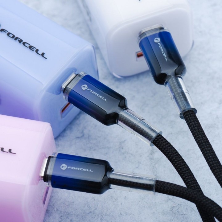 Кабель USB C — USB C Forcell F-Energy QC4.0 PD 5A 100W Gradient 1 m C357 чорний 0INT