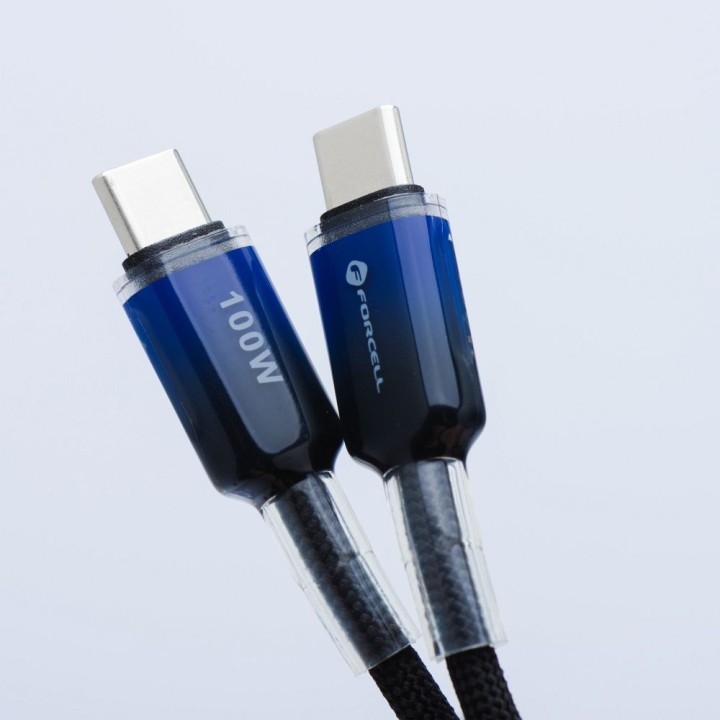 Cable USB C to USB C Forcell F-Energy QC4.0 PD 5A 100W Gradient 1 m C357 black 0INT