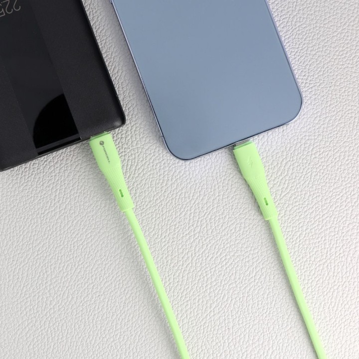 USB-C to Lightning cable Forcell F-Energy PD 3A 27W Silicone 1 m C346 green