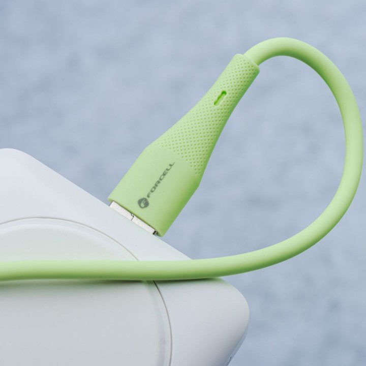 USB-C to Lightning cable Forcell F-Energy PD 3A 27W Silicone 1 m C346 green