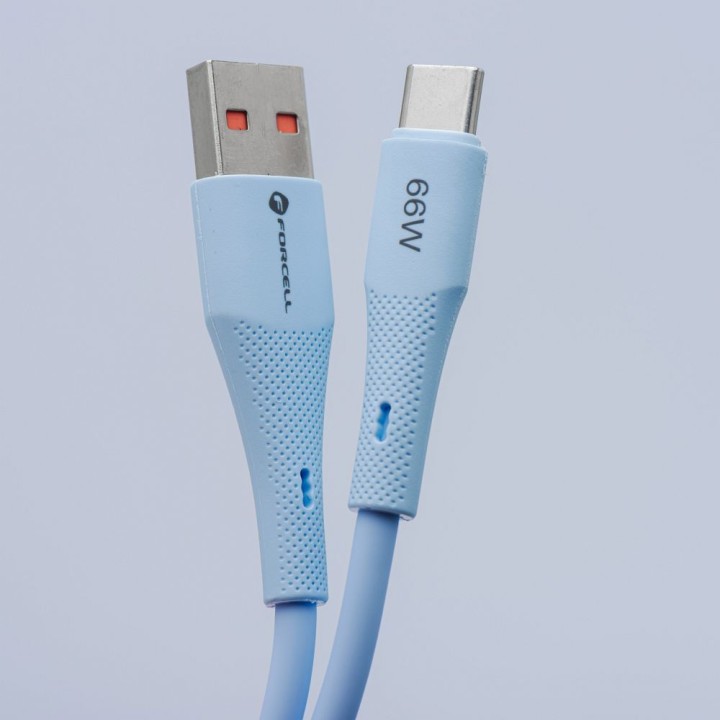 Кабель USB-A – USB-C Forcell F-Energy QC4.0 3A 66W Silicone 1 m C342 синий