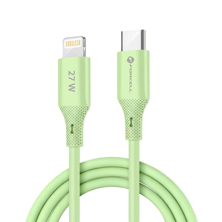 Кабель USB-C – Lightning Forcell F-Energy PD 3A 27W Silicone 1 m C346 зеленый