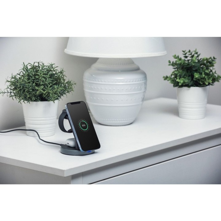 FORCELL wireless charger Qi 3-in-1 15W Solid Mag Charger compatible with MagSafe black
