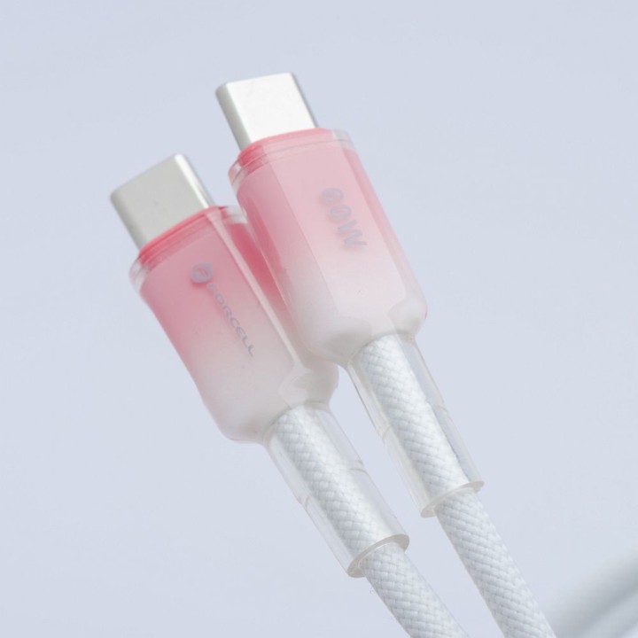 Кабель USB C — USB C Forcell F-Energy QC4.0 PD 3A 60W Gradient 1 m C354 белый 0INT