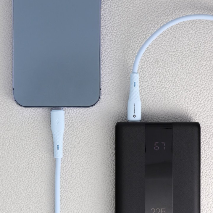 Кабель USB C — Lightning Forcell F-Energy PD 3A 27W Silicone 1 m C346 синій