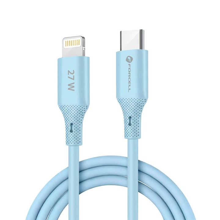 Кабель USB C — Lightning Forcell F-Energy PD 3A 27W Silicone 1 m C346 синій