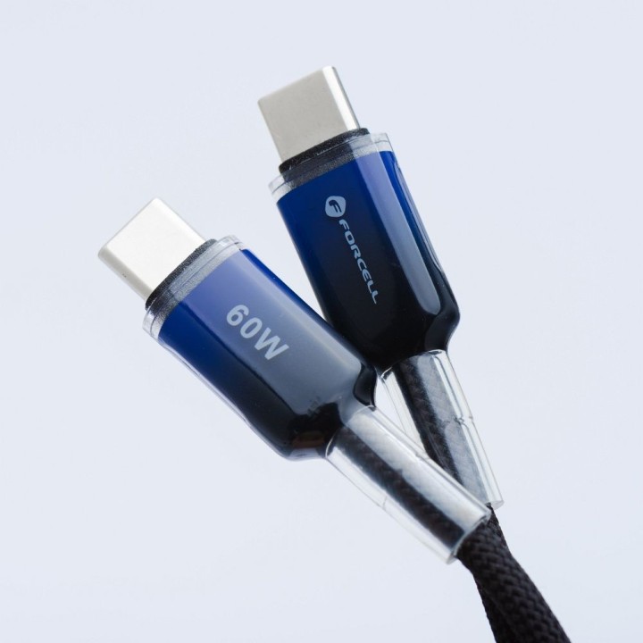 Кабель USB C — USB C Forcell F-Energy QC4.0 PD 3A 60W Gradient 1 m C354 черный 0INT