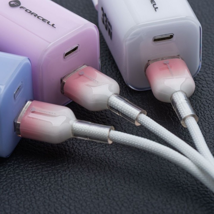 Кабель USB A — Micro USB Forcell F-Energy QC3.0 2,4A 18W Gradient 1 m C351 белый